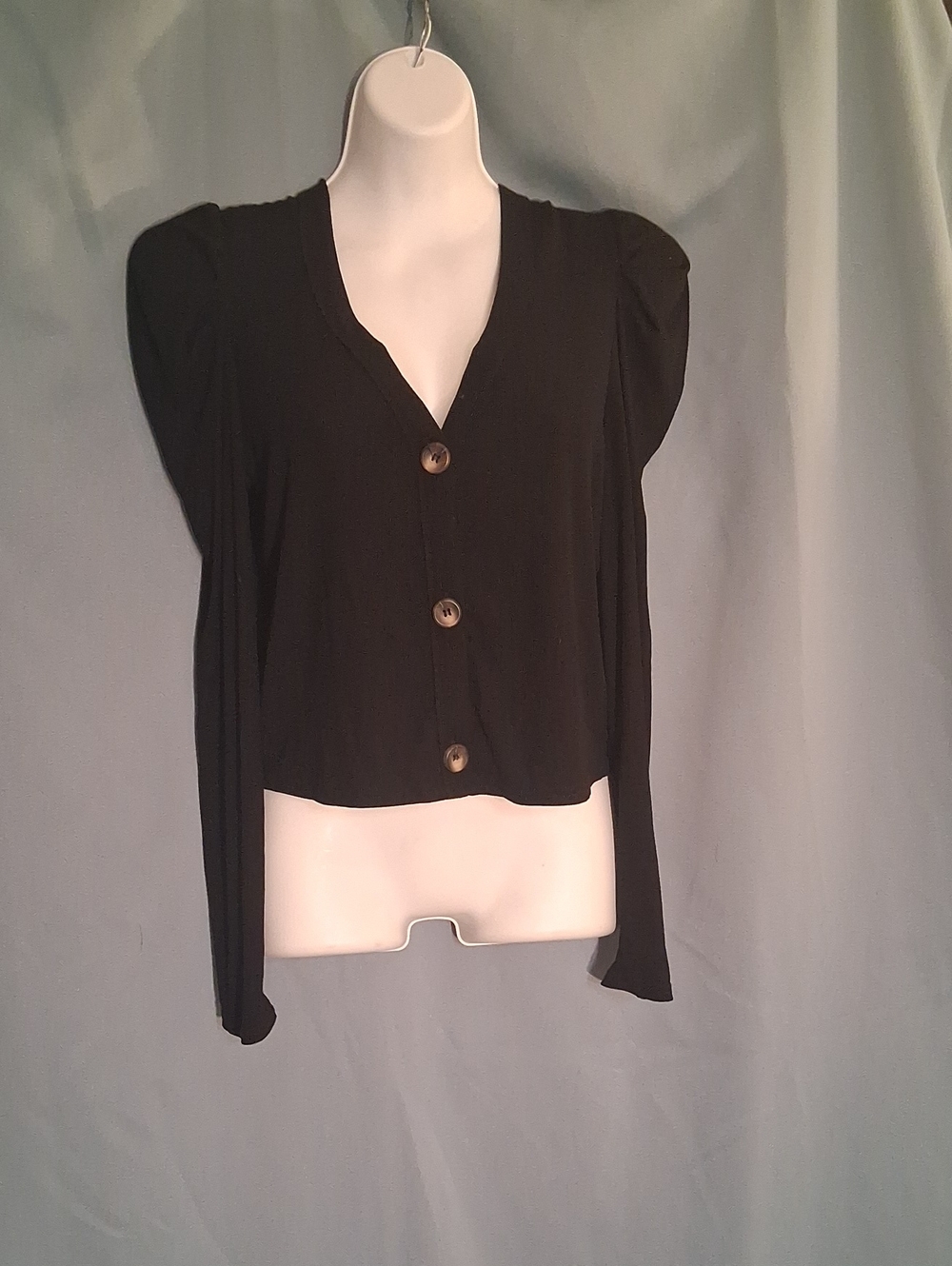 Classic Black Button-Front Women’s Top